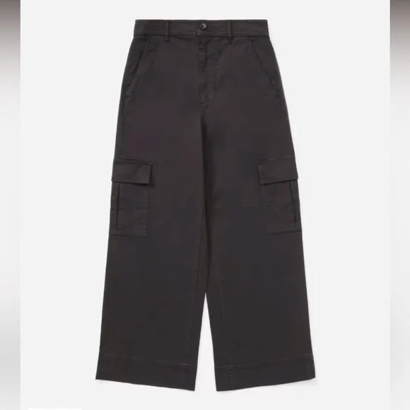 Everlane The Wide Leg Crop Cargo Pant, organic cotton, size 2 - Picture 3 of 8
